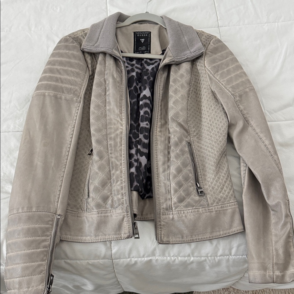 Guess Taupe Quilted Jacket